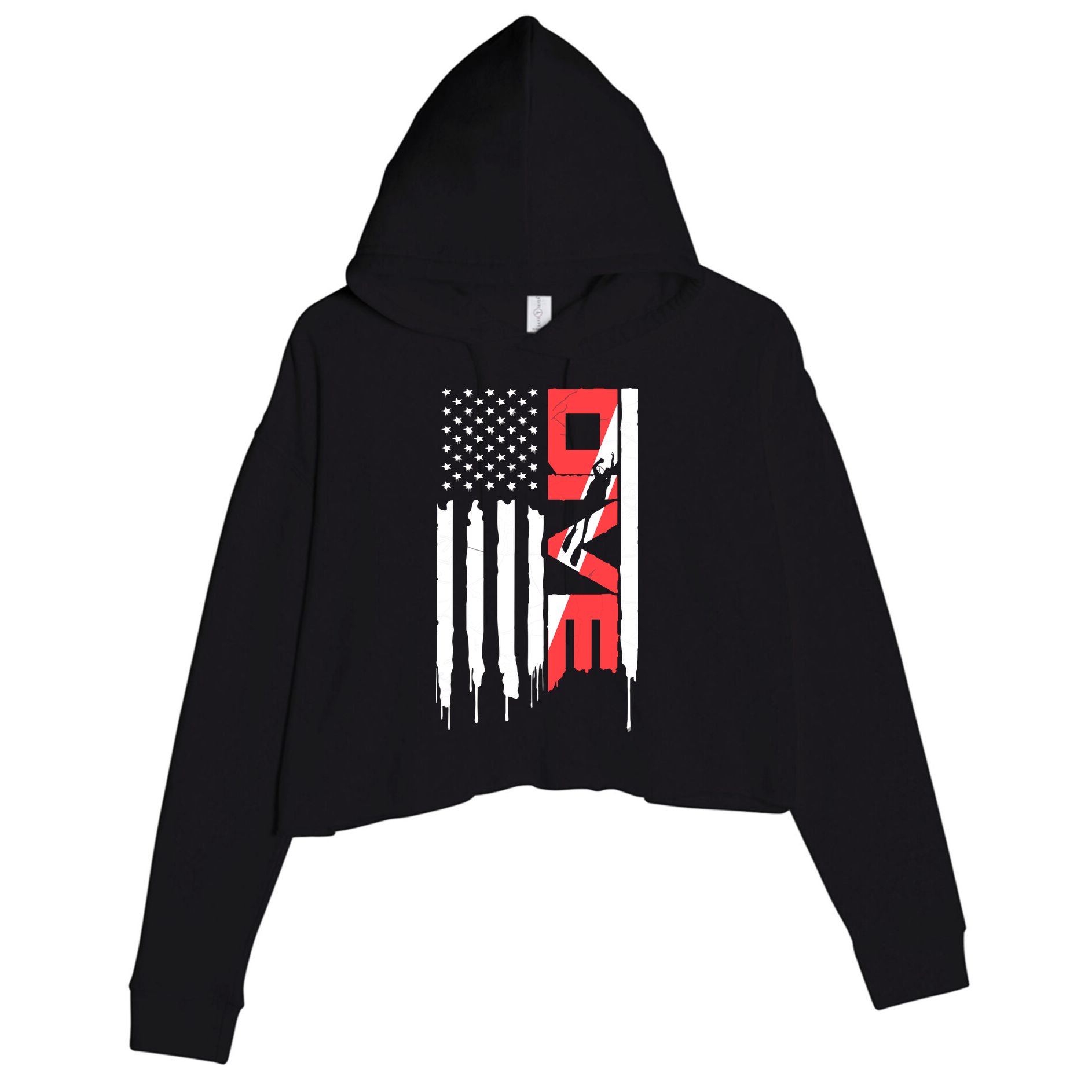 Scuba Diving Diver Down Flag | Scuba Diver | Scuba Diving Crop Fleece Hoodie