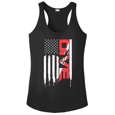 Scuba Diving Diver Down Flag | Scuba Diver | Scuba Diving Ladies PosiCharge Competitor Racerback Tank