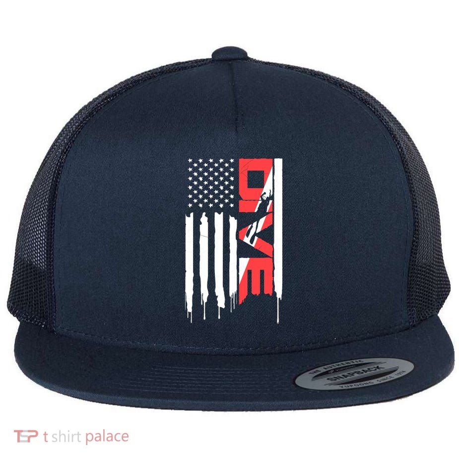 Scuba Diving Diver Down Flag | Scuba Diver | Scuba Diving Flat Bill Trucker Hat