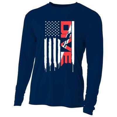 Scuba Diving Diver Down Flag | Scuba Diver | Scuba Diving Cooling Performance Long Sleeve Crew
