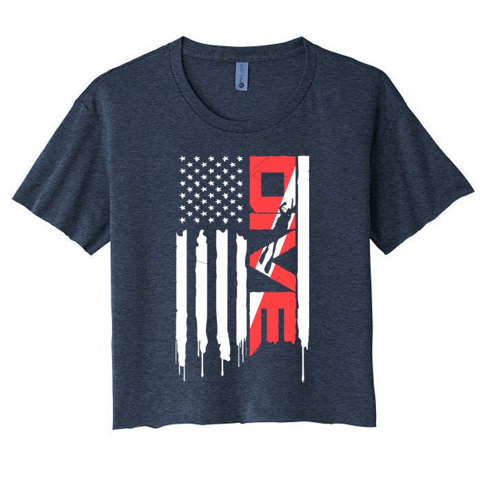 Scuba Diving Diver Down Flag | Scuba Diver | Scuba Diving Women's Crop Top Tee