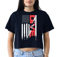 Scuba Diving Diver Down Flag | Scuba Diver | Scuba Diving Women's Crop Top Tee