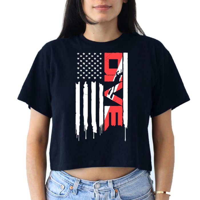 Scuba Diving Diver Down Flag | Scuba Diver | Scuba Diving Women's Crop Top Tee