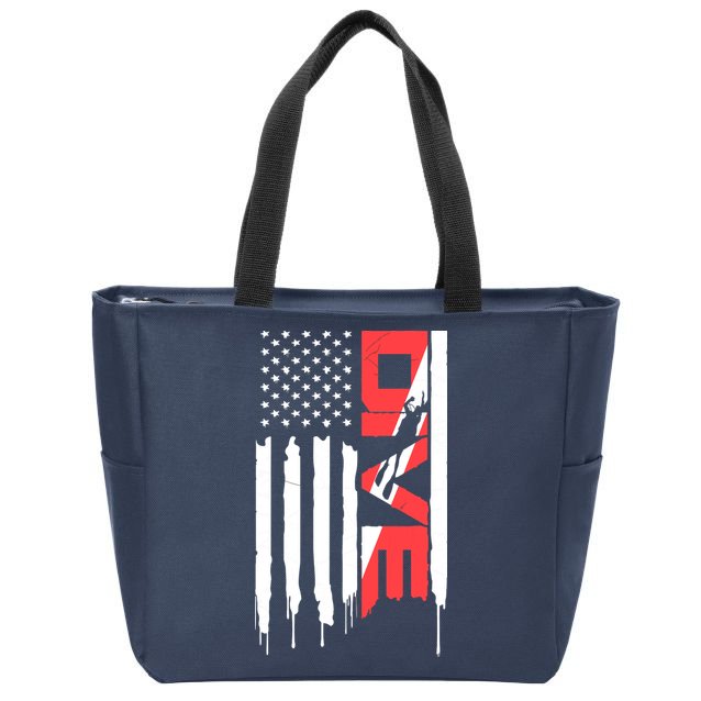 Scuba Diving Diver Down Flag | Scuba Diver | Scuba Diving Zip Tote Bag