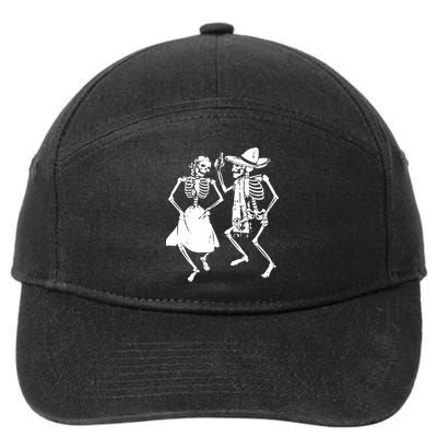 Skeletons Dancing Day Of Dead Dia De Los Muertos Halloween Party Skeleton 7-Panel Snapback Hat