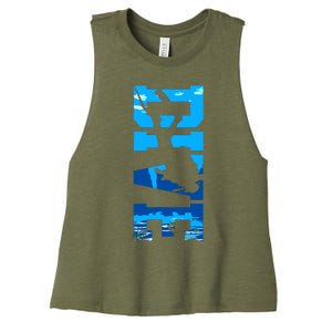 Scuba Diving DIVE Scuba Diver Gift Women's Racerback Cropped Tank