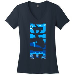 Scuba Diving DIVE Scuba Diver Gift Women's V-Neck T-Shirt