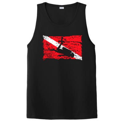 Scuba Diving Diver Down Flag Awesome Marine Diver Dive Gift PosiCharge Competitor Tank