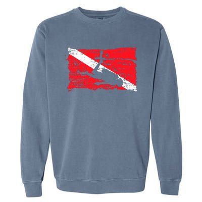 Scuba Diving Diver Down Flag Awesome Marine Diver Dive Gift Garment-Dyed Sweatshirt