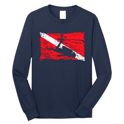 Scuba Diving Diver Down Flag Awesome Marine Diver Dive Gift Long Sleeve Shirt