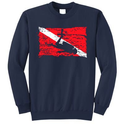 Scuba Diving Diver Down Flag Awesome Marine Diver Dive Gift Sweatshirt