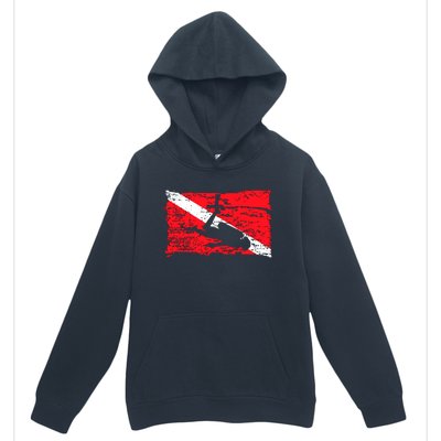 Scuba Diving Diver Down Flag Awesome Marine Diver Dive Gift Urban Pullover Hoodie