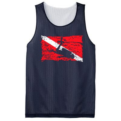 Scuba Diving Diver Down Flag Awesome Marine Diver Dive Gift Mesh Reversible Basketball Jersey Tank