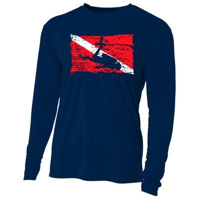 Scuba Diving Diver Down Flag Awesome Marine Diver Dive Gift Cooling Performance Long Sleeve Crew