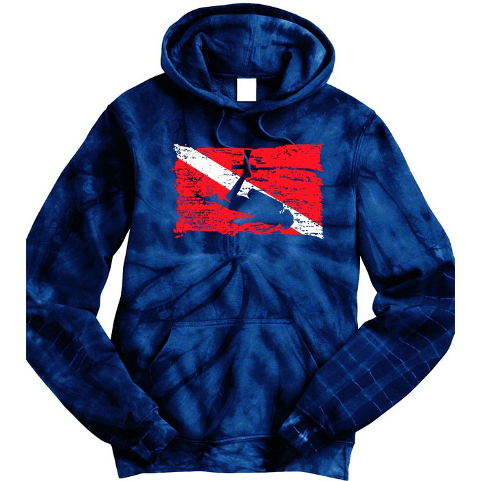 Scuba Diving Diver Down Flag Awesome Marine Diver Dive Gift Tie Dye Hoodie