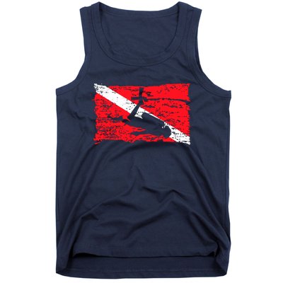 Scuba Diving Diver Down Flag Awesome Marine Diver Dive Gift Tank Top