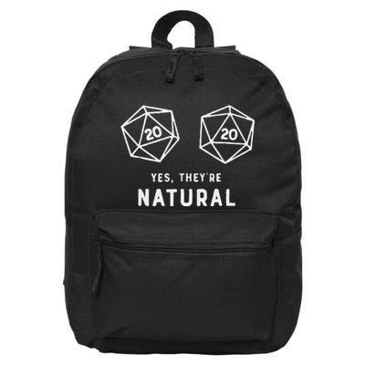 Slimecicle Dice D20 Yes They’Re Natural 16 in Basic Backpack
