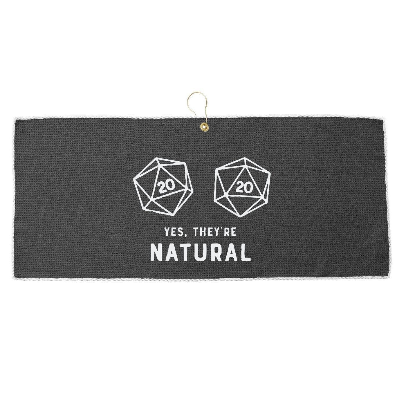 Slimecicle Dice D20 Yes They’Re Natural Large Microfiber Waffle Golf Towel
