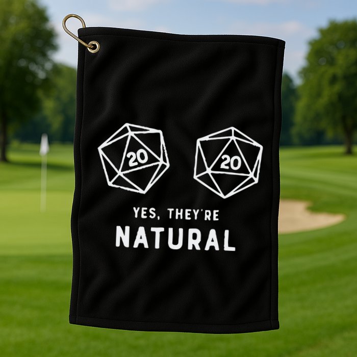 Slimecicle Dice D20 Yes They’Re Natural Golf Towel