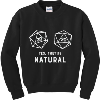 Slimecicle Dice D20 Yes They’Re Natural Kids Sweatshirt