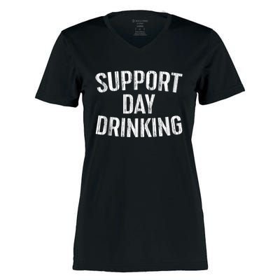 Support Day Drinking Women's Momentum V-Neck T-Shirt