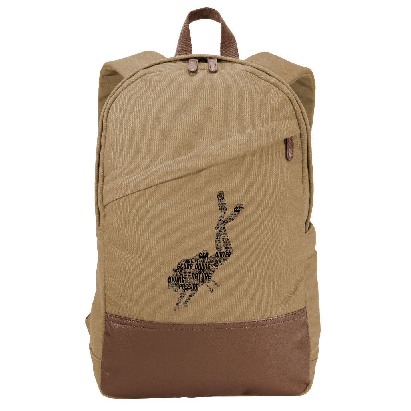 Scuba Diving Diver Dive Cotton Canvas Backpack