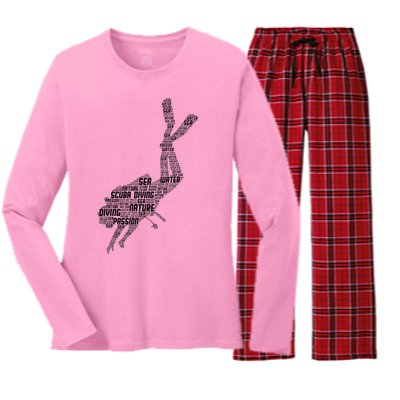 Scuba Diving Diver Dive Women's Long Sleeve Flannel Pajama Set 