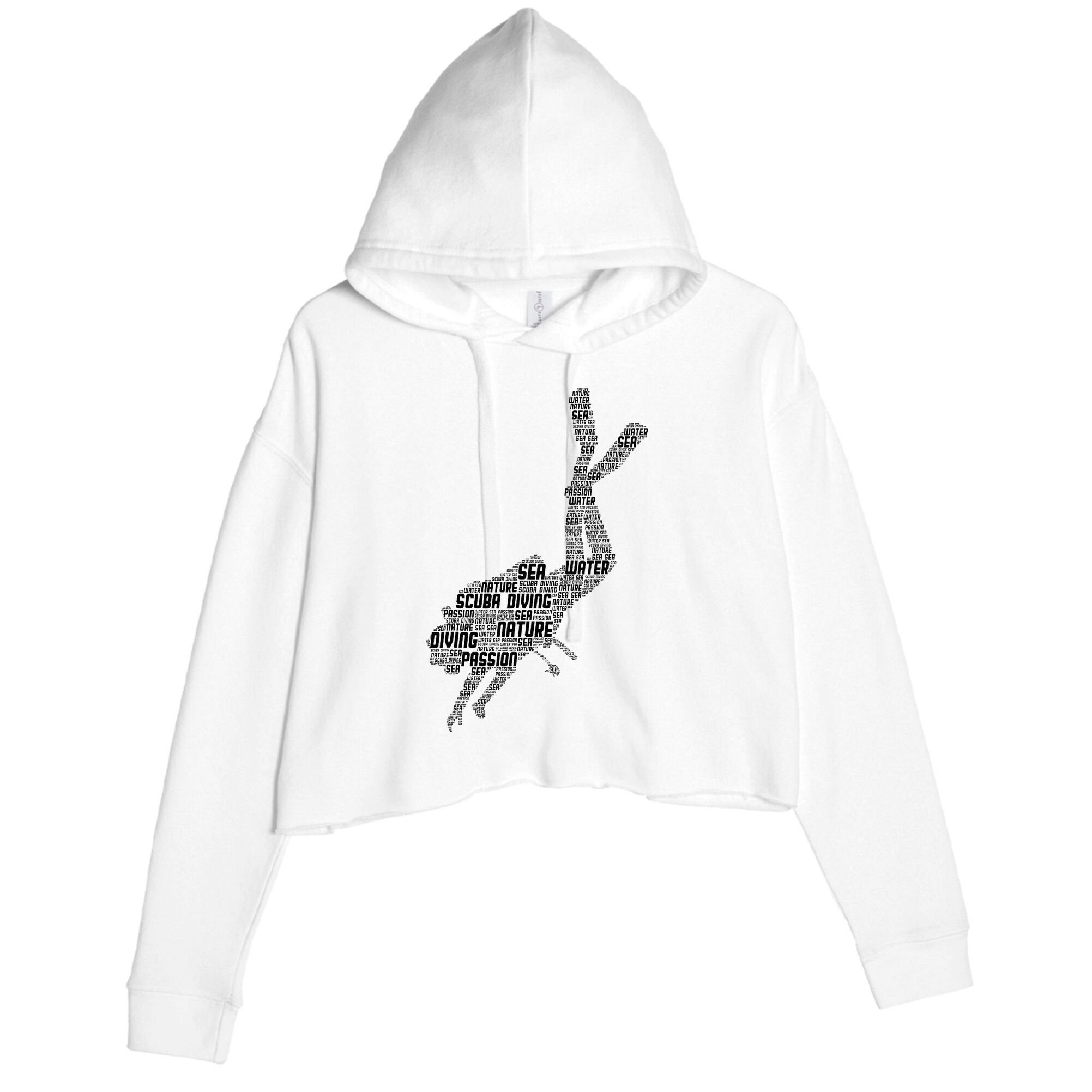 Scuba Diving Diver Dive Crop Fleece Hoodie