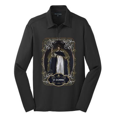 St. Dominic De Guzman Catholic Saint Silk Touch Performance Long Sleeve Polo