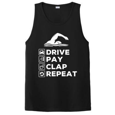 Swim Dad Drive Pay Clap Repeat Swimming Funny Gift PosiCharge Competitor Tank