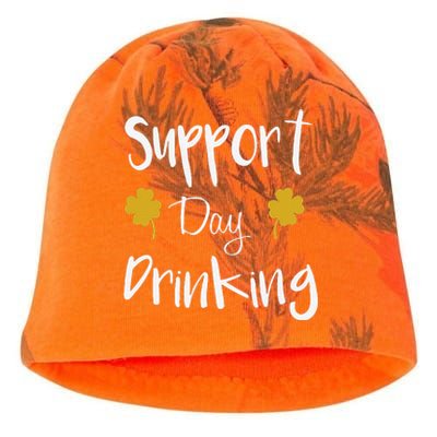 Support Day Drinking Funny Saint Patricks Day Kati - Camo Knit Beanie