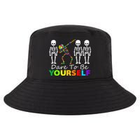 Skeleton Dabbing Dare To Be Yourself Funny Autism Cool Comfort Performance Bucket Hat