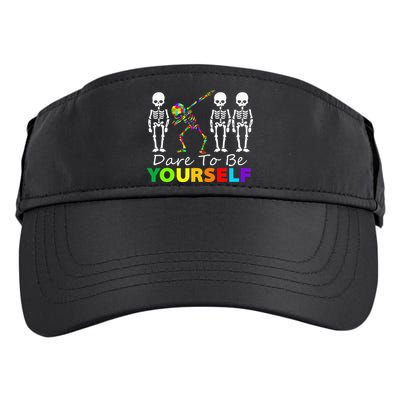 Skeleton Dabbing Dare To Be Yourself Funny Autism Adult Drive Performance Visor