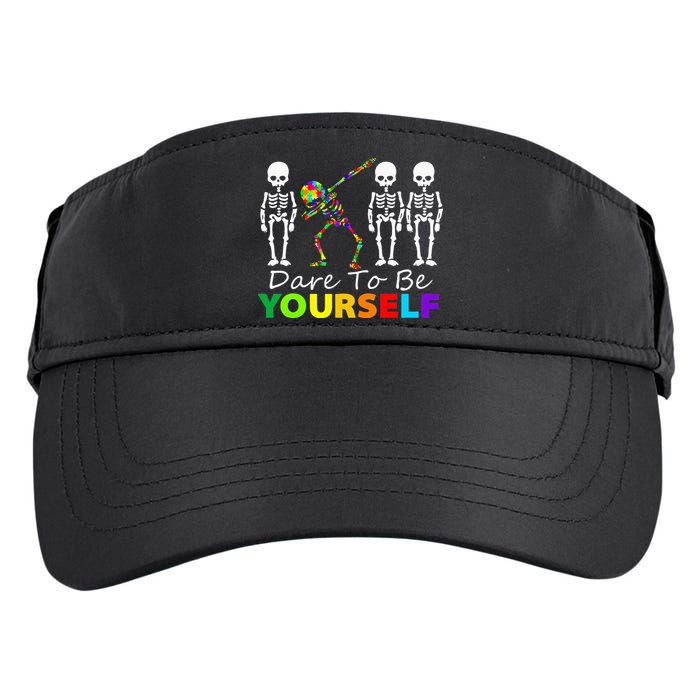 Skeleton Dabbing Dare To Be Yourself Funny Autism Adult Drive Performance Visor