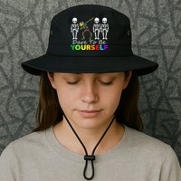 Skeleton Dabbing Dare To Be Yourself Funny Autism Bucket Hat