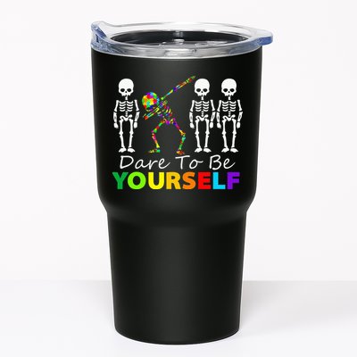 Skeleton Dabbing Dare To Be Yourself Funny Autism Tumbler