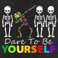 Skeleton Dabbing Dare To Be Yourself Funny Autism Hat