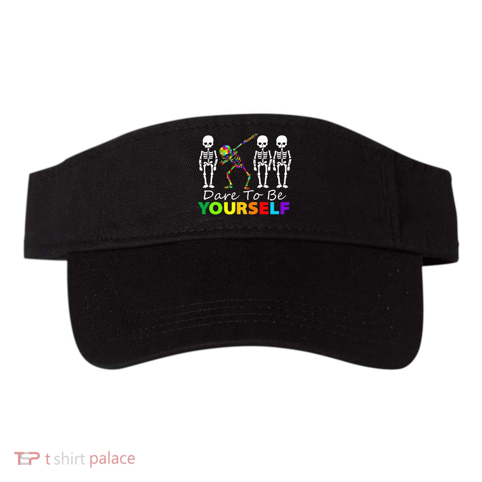 Skeleton Dabbing Dare To Be Yourself Funny Autism Visor