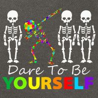 Skeleton Dabbing Dare To Be Yourself Funny Autism Cotton Canvas Backpack