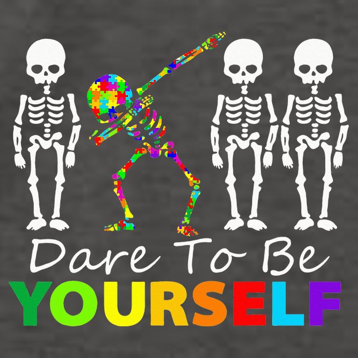 Skeleton Dabbing Dare To Be Yourself Funny Autism Vector Backpack