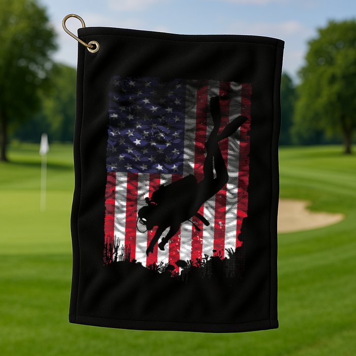 Scuba Diving Design Scuba Dive Coach Deep Sea Diver Golf Towel