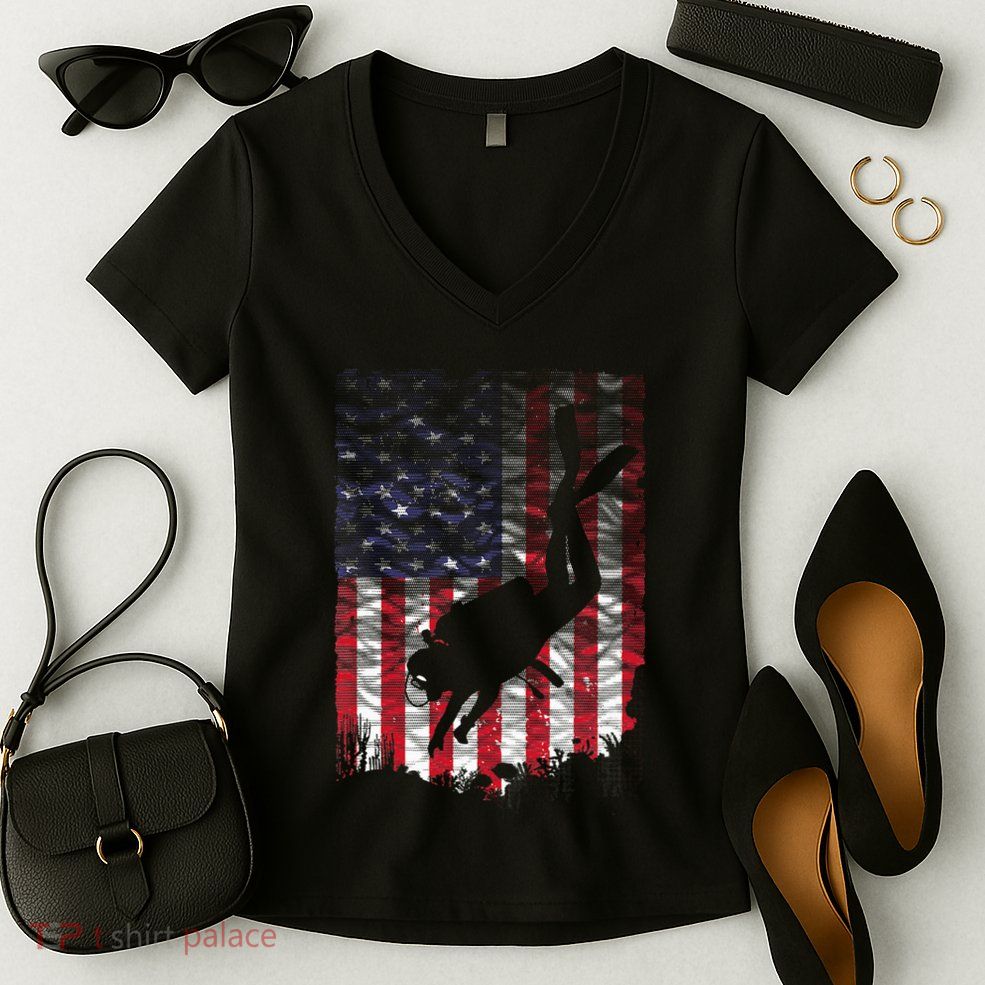 Scuba Diving Design Scuba Dive Coach Deep Sea Diver Women's V-Neck T-Shirt