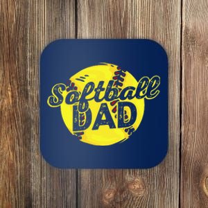 Softball Dad Daddy Father Fathers Day Coaster