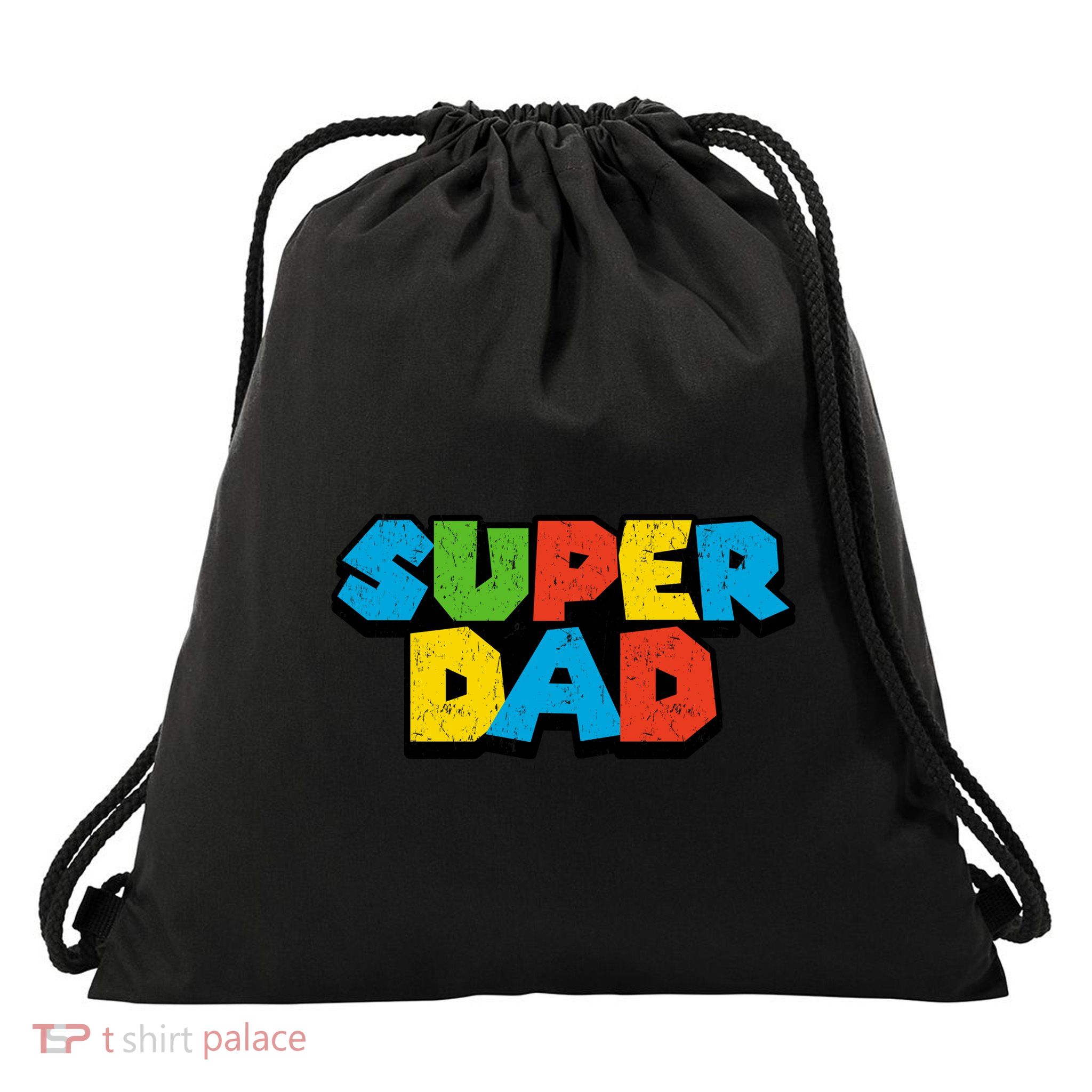 Super Daddio Dad Video Gamer Drawstring Bag