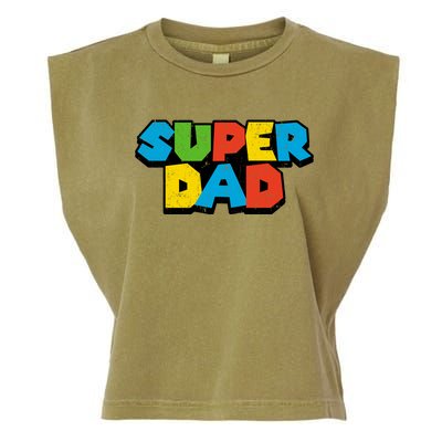 Super Daddio Dad Video Gamer Garment-Dyed Women's Muscle Tee