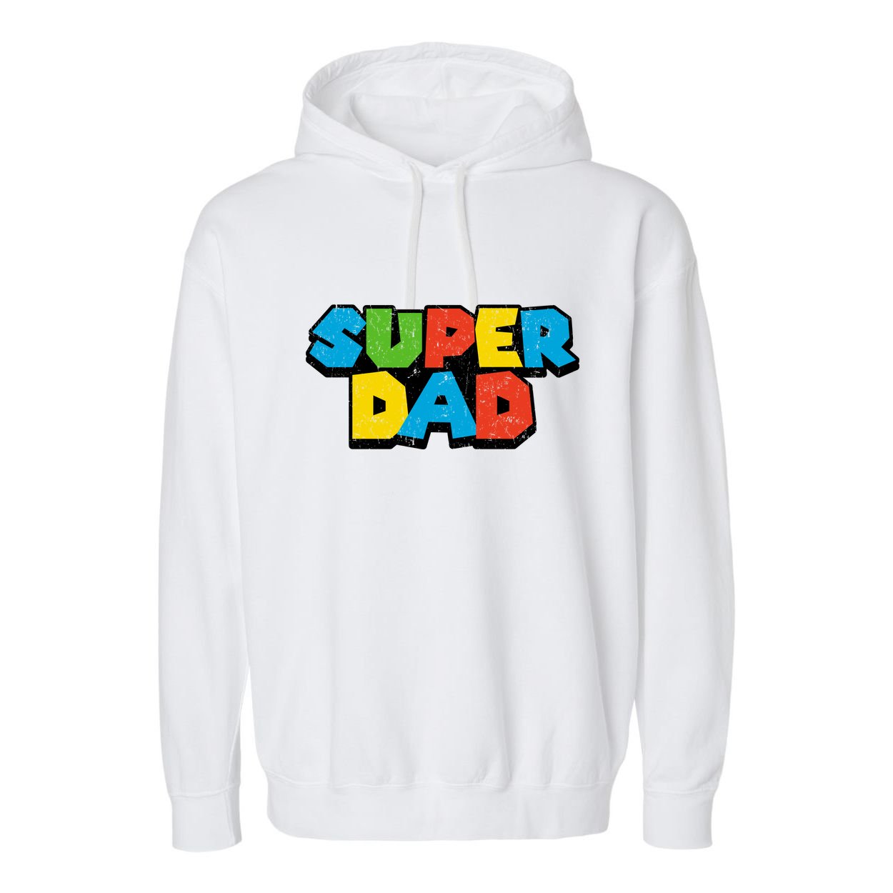 Super Daddio Dad Video Gamer Garment-Dyed Fleece Hoodie