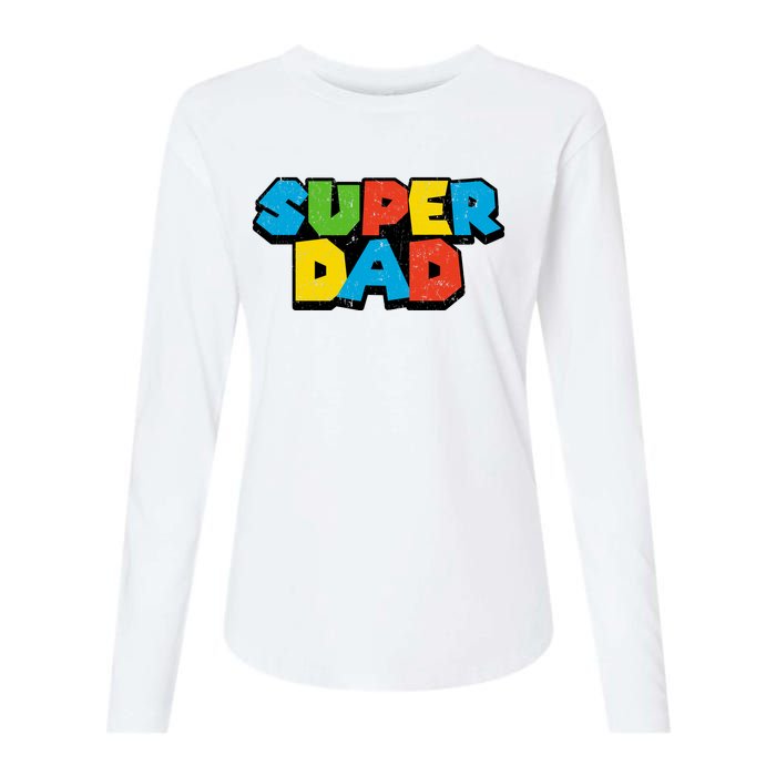 Super Daddio Dad Video Gamer Womens Cotton Relaxed Long Sleeve T-Shirt