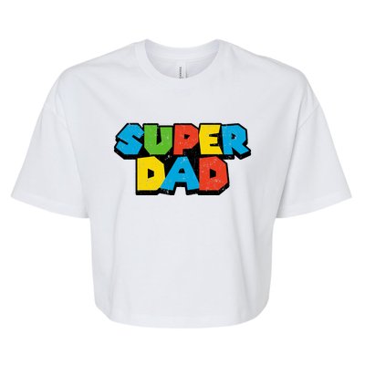 Super Daddio Dad Video Gamer Bella+Canvas Jersey Crop Tee