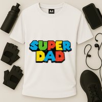Super Daddio Dad Video Gamer Cooling Performance Crew T-Shirt
