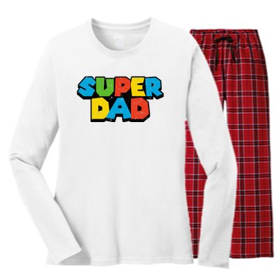 Super Daddio Dad Video Gamer Women's Long Sleeve Flannel Pajama Set 